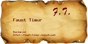 Faust Timur névjegykártya